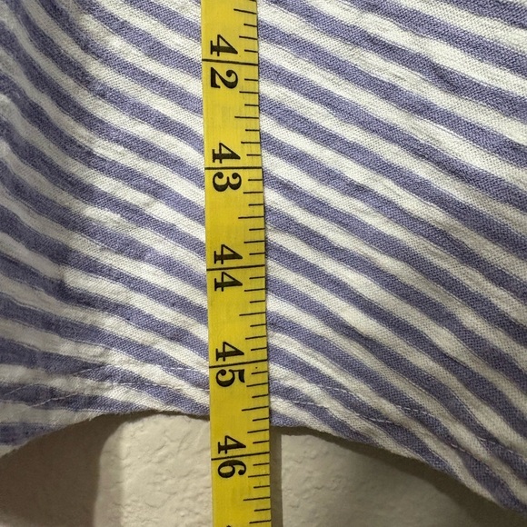 Cut Loose Lavender and White Striped Midi Dress. Cotton/Linen Blend. Made in USA - Picture 10 of 10